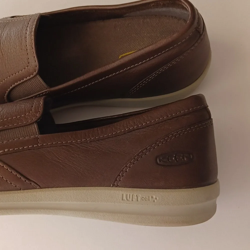 Keen Lorelai Slip On Leather Shoes  Sneakers SZ 8.5 Brown Walking Hiking Comfort - Picture 4 of 13
